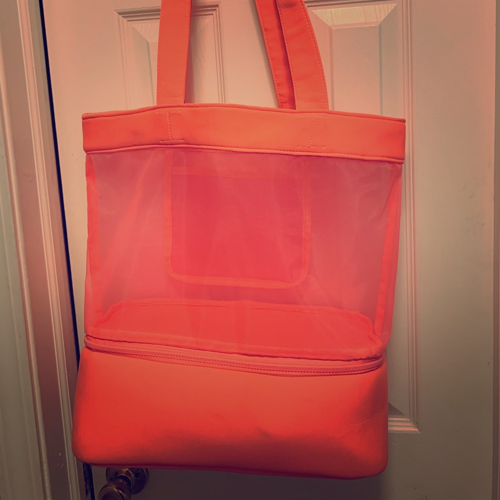 Neon coral tote